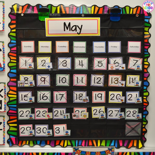 How to make and implement a linear calendar for your classroom (helpful hints to make calendar time fun for your preschoolers)
