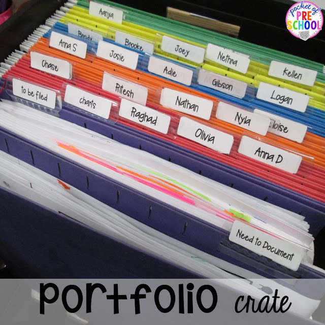 Organization HACKS to make student portfolios and assessments easier. For preschool, pre-k, and kindergarten.