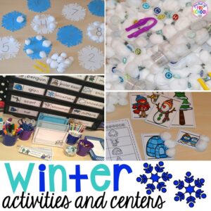 Winter themed activities for preschool, pre-k, and kindergarten.