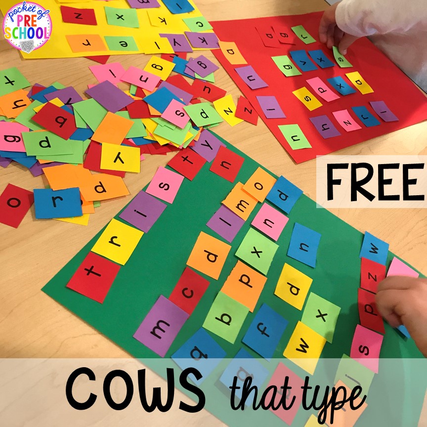 Click clack moo activity (freebie) plus more fun farm literacy activities for my preschool, prek, and kindergarten kiddos. #farmtheme #preschool