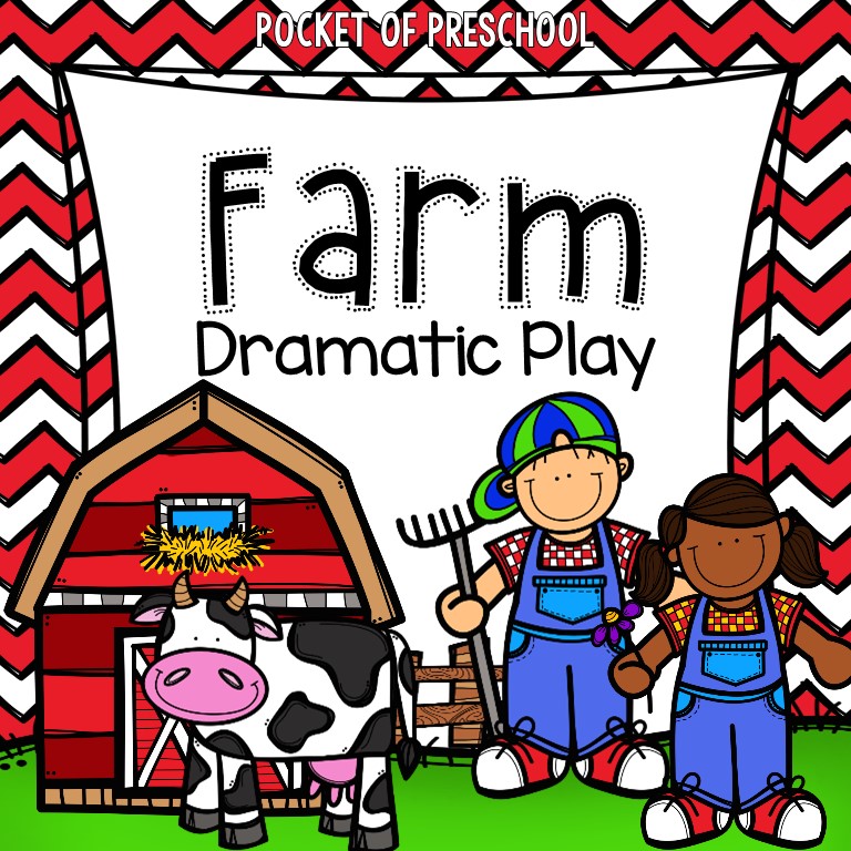 Farm dramatic play unti with printbables, photos, props, and more for preschool, pre-k, and kindergarten.