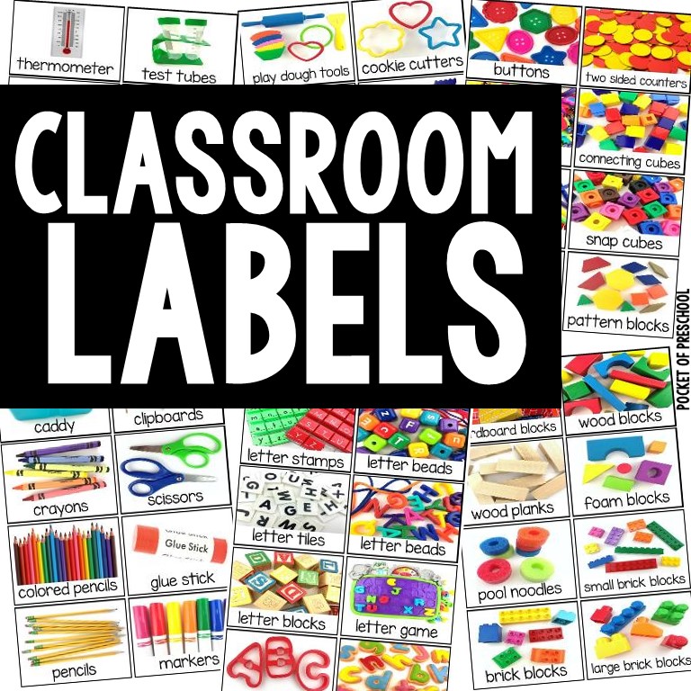 Classroom labels with REAL photographs! A must for very preschool, pre-k, and kindergarten classroom!