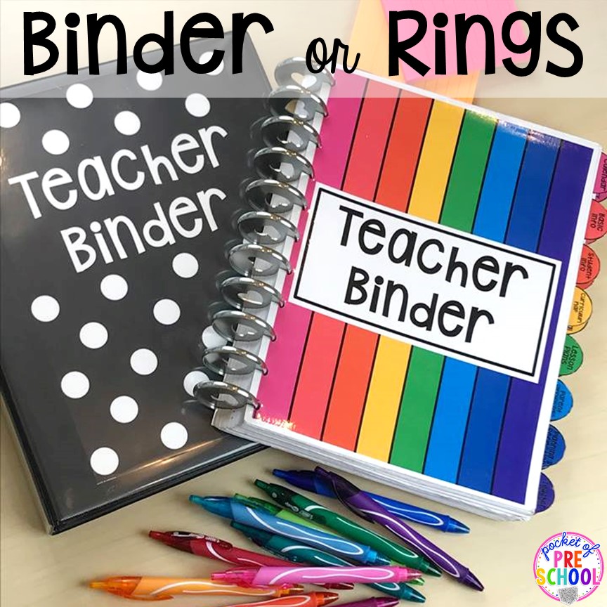 Teacher binder for toddler, preschool, pre-k, and kindergarten teachers. Get organized! #teacherplanner #lessonplans #preschool #pre-k #backtoschool
