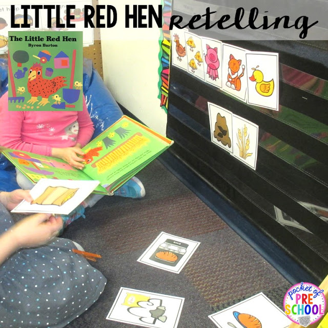 Little Red Hen retelling perfect for a pizza theme in a preschool, pre-k, and kindergarten classroom.