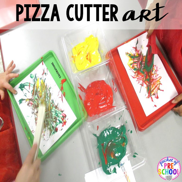 Pizza cutter art perfect for a pizza theme in a preschool, pre-k, and kindergarten classroom.
