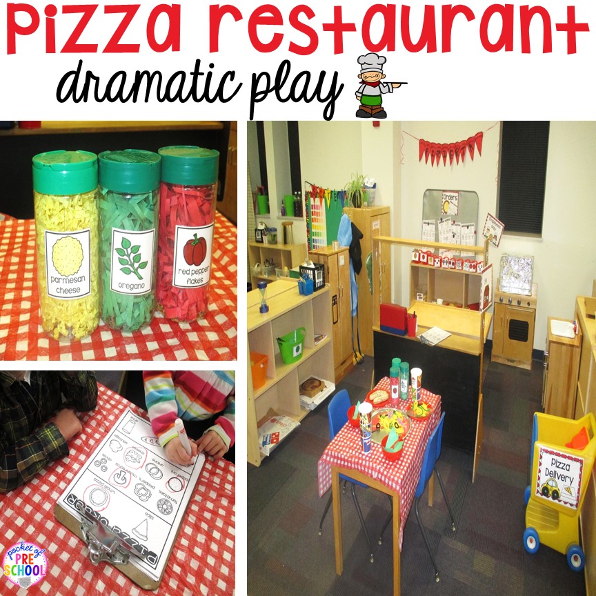 Tips and tricks on how to create a pizza restaurant in the dramatic play center in your early childhood classroom! Perfect for preschool, pre-k, and kindergarten