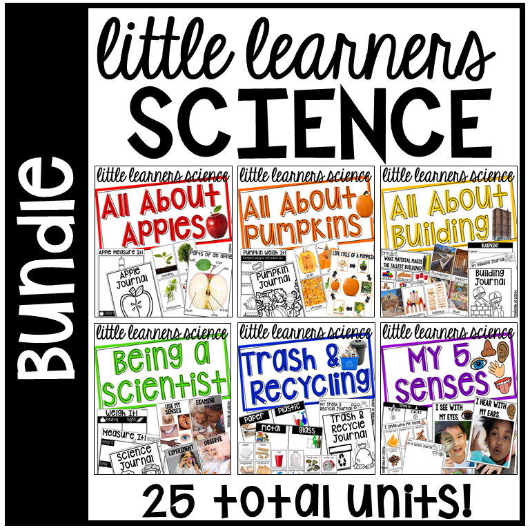 Little Learners Science Curriculum - 25 science units made just for preschool, pre-k, and kindergarten packed with real photographs! 