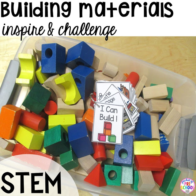 Add STEM to your science center (with freebies) in your early childhood classroom.