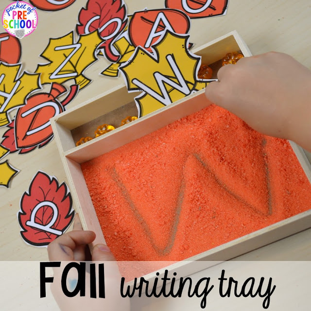 Fall math, literacy, fine motor, art, sensory, and dramatic play activities for your preschool, pre-k, and kindergarten classroom.