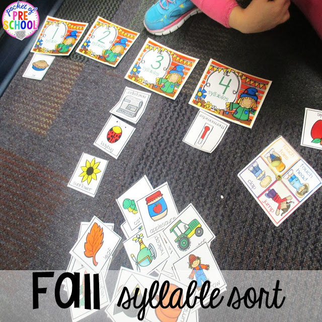 Fall math, literacy, fine motor, art, sensory, and dramatic play activities for your preschool, pre-k, and kindergarten classroom.