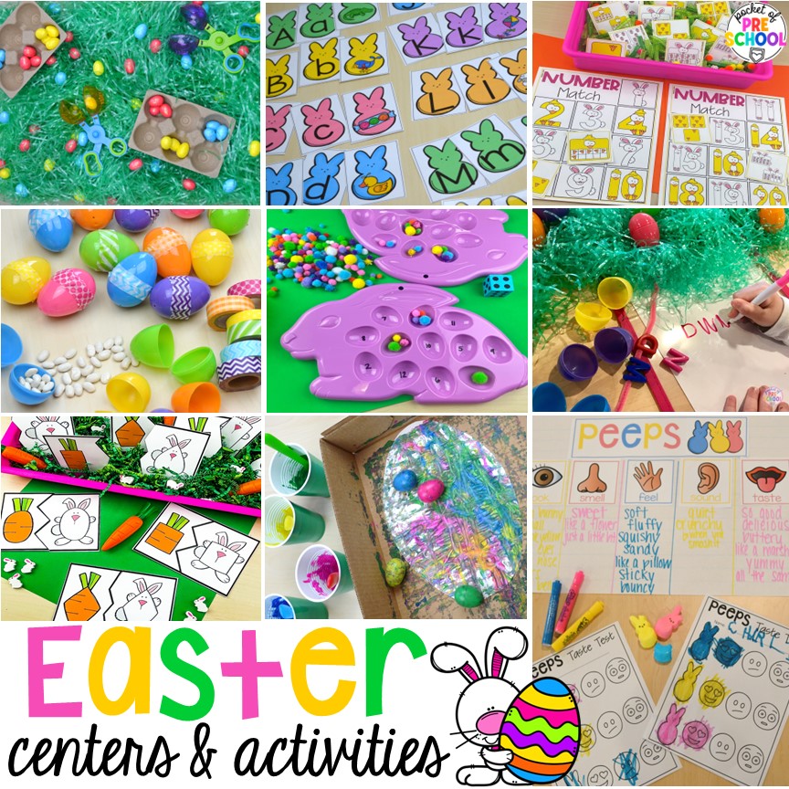 Easter-themed activities and centers preschool, pre-k, and kindergarten students will love.