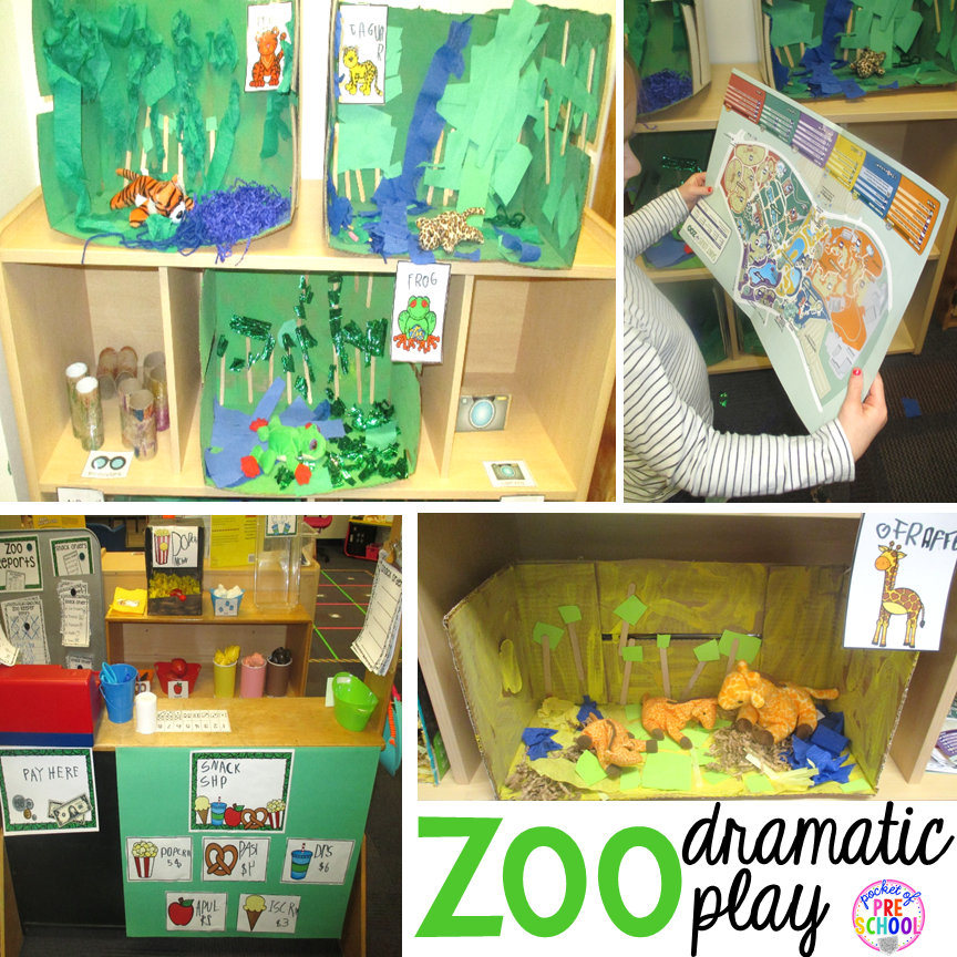 Zoo Dramatic Play! How to change the dramatic play center into a zoo and embed STEM and literacy into their play. Perfect for preschool, pre-k, and kindergarten.