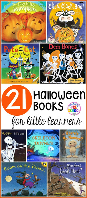 21 Halloween themed books for preschool, pre-k, and kindergarten. Fun (and not so scary) Halloween books students will LOVE!