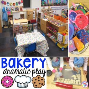 Change the dramatic play center into a bakery for your little learners!