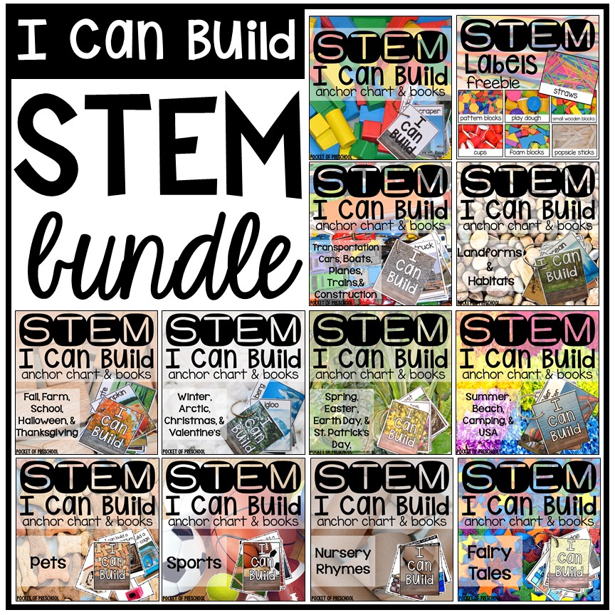 STEM I Can Build Bundle for preschool, pre-k, and kindergarten students to explore the world of STEM.