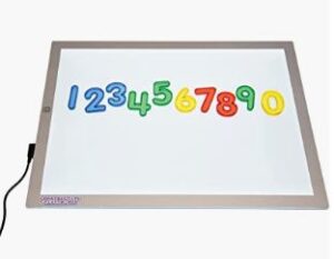 Favorite Light Table activities, tools, and toys for preschool, pre-k, and kindergarten age students in the classroom or at home.