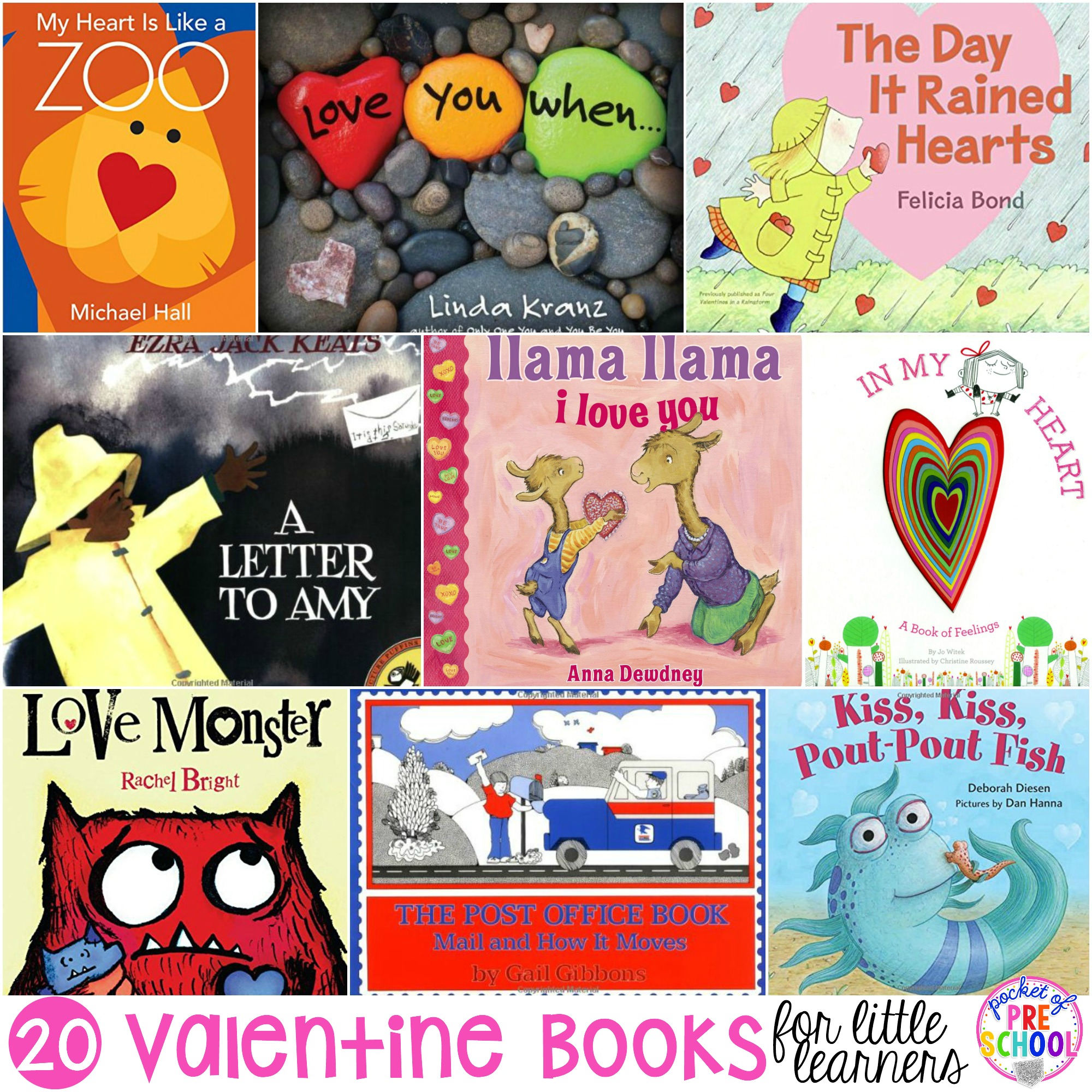 My favorite Valentine's Day books for little learners (preschool, pre-k, and kindergarten). Books to teach about love, friendship, letters, and the mail.