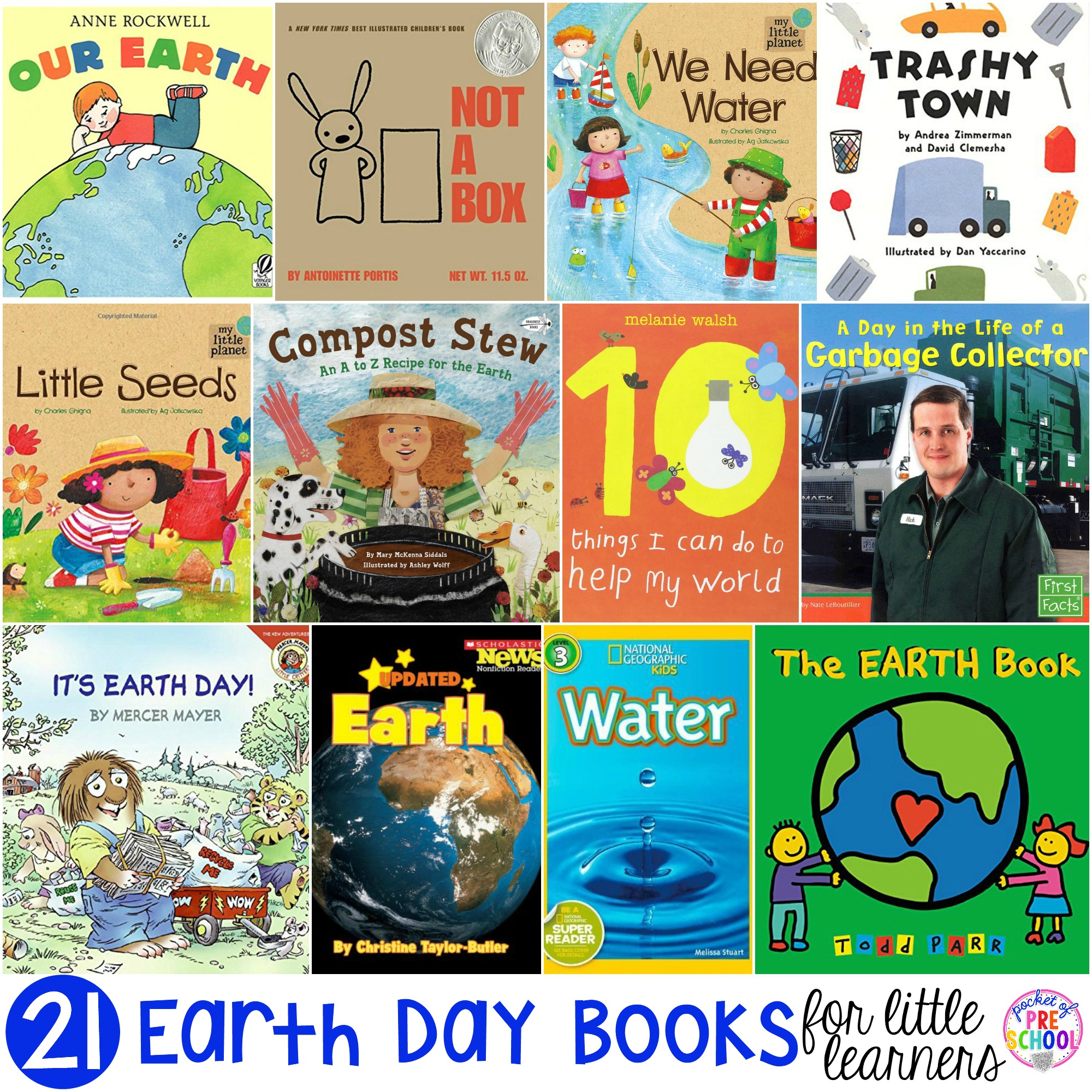 Earth Day book list little learners (preschool, pre-k, and kindergarten) filled with my favorite Earth Day books for circle time.