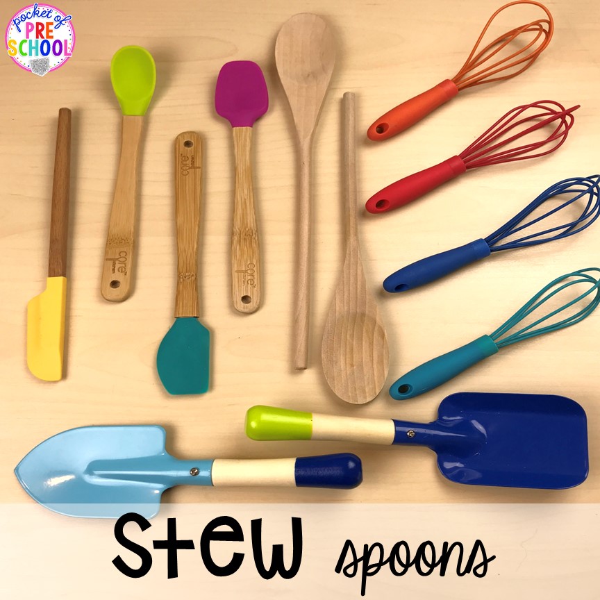 What spoons to use for Counting Stews! A hands on counting game perfect for preschool, pre-k, and kindergarten. How to create them, how to implement them, and what students are learning.