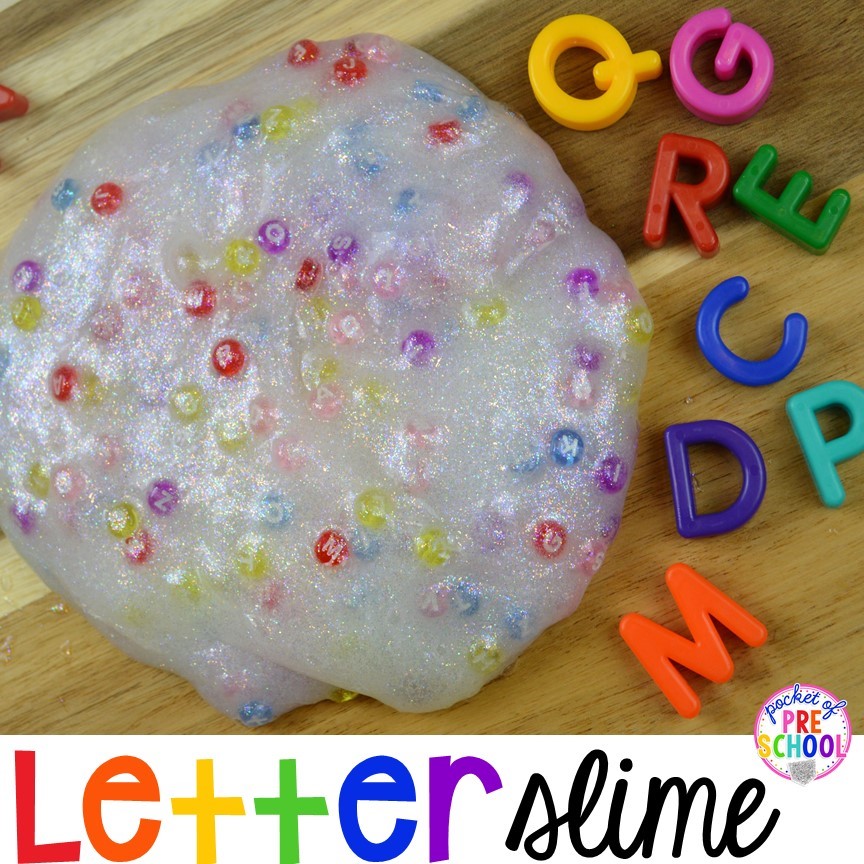 Letter slime! Check out how we made letter slime for a fun literacy experience for my little learners.