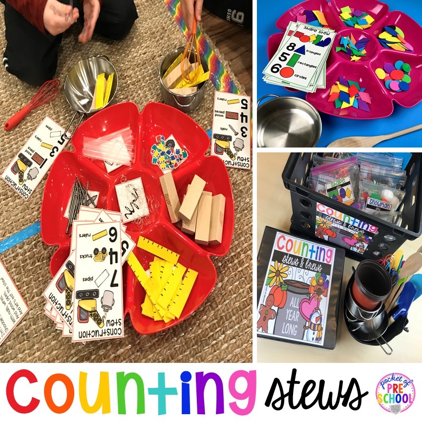 Counting Stews! A hands on, themed counting game for preschool, pre-k, and kindergarten. 