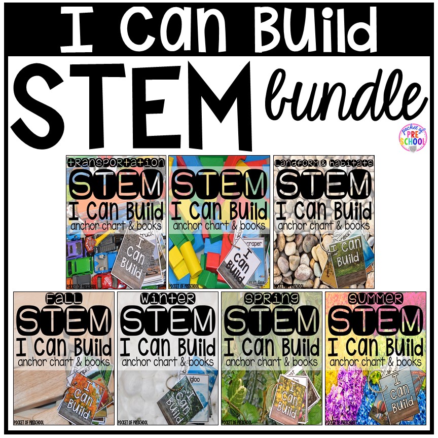 STEM I Can Build (packed with real photographs for STEM challenges) created for preschool, pre-k, and kindergarten. 