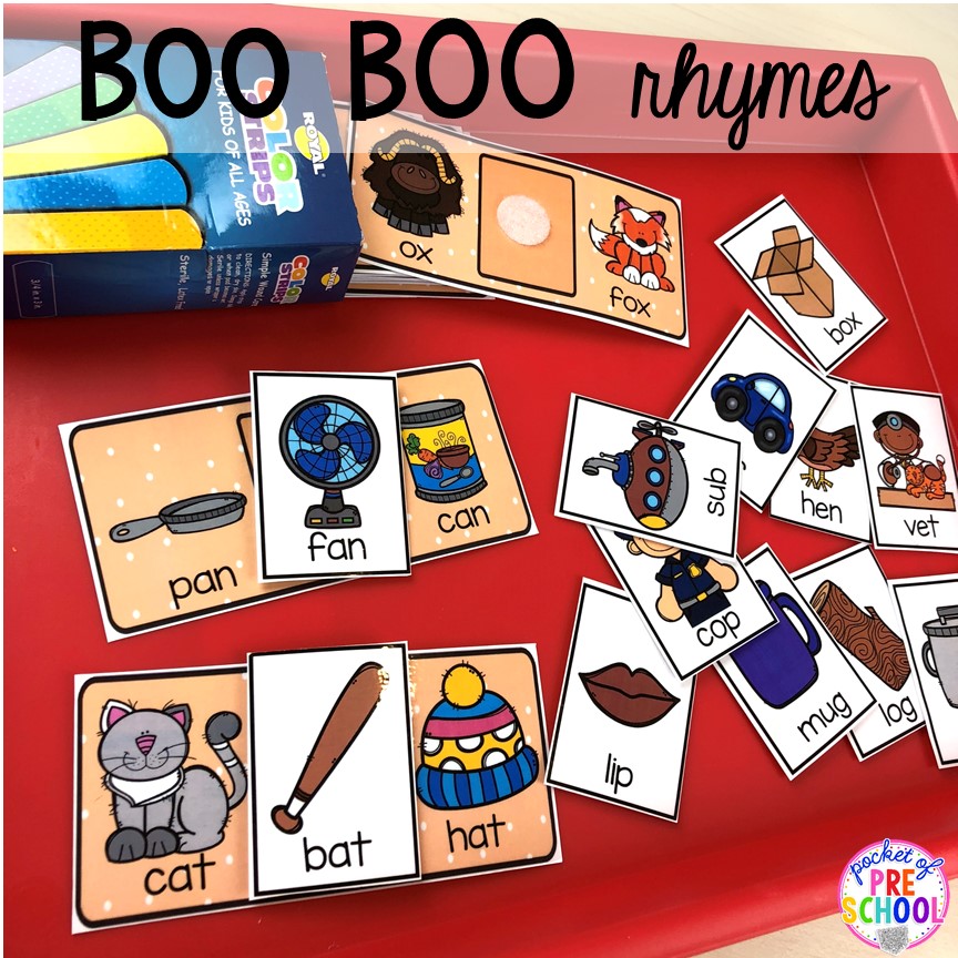 Boo Boo rhymes! My Body themed centers and activities FREEBIES too! Preschool, pre-k, and kindergarten kiddos will love these centers.