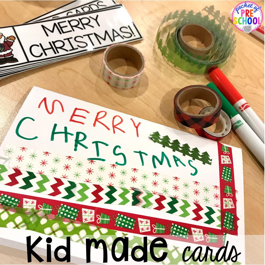 Christmas card hack! Holiday hacks for the classroom (preschool, pre-k, kindergarten and elementary) to make the holidays less stressful in the classroom. #holidayhacks #teacherhack #preschool #prek