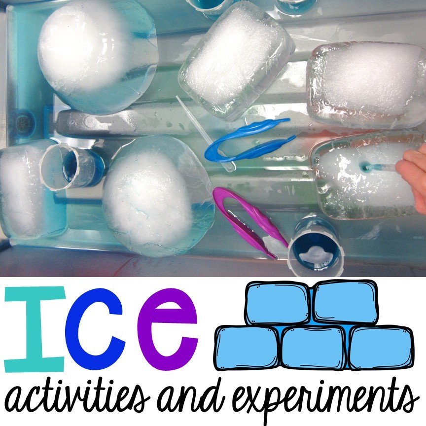 Ice experiments and activities for preschool, pre-k, and kindergarten. 