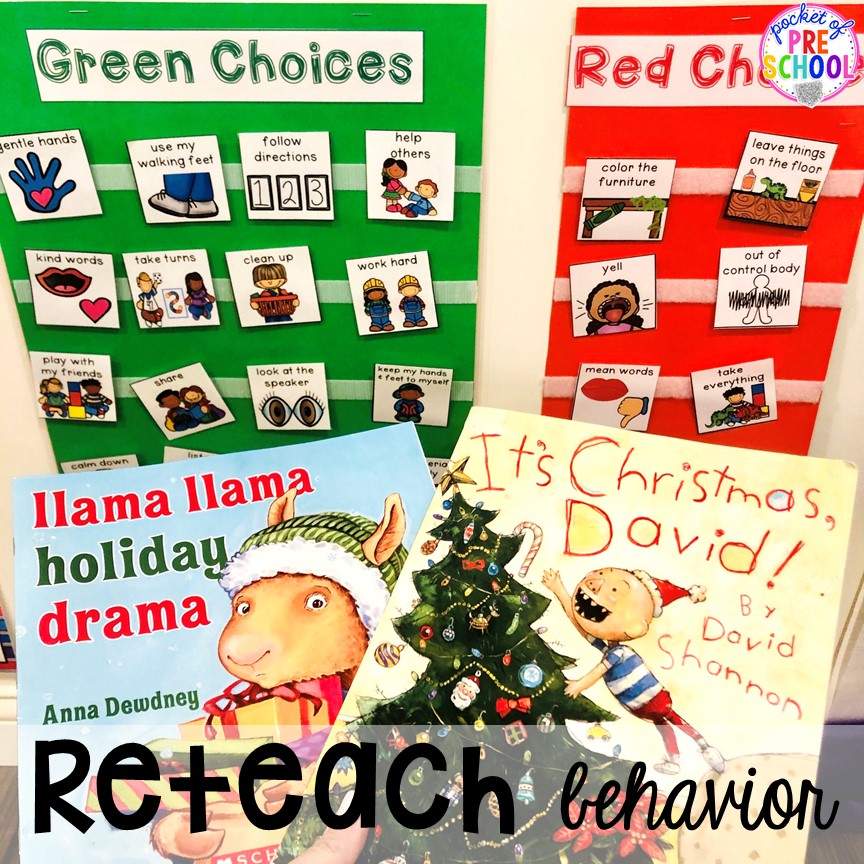 Teach behaviors with visual at Christmas time before class parties - for preschool, pre-k, or lower elementary. #christmasparty #preschool #prek #kindergarten #schoolparty