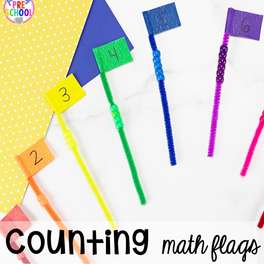 Counting Pipe Cleaner Math - counting, making patterns, or adding! Low prep and fine motor fun for preschool, pre-k, and kindergarten.