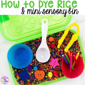 How to dye rice for sensory play!