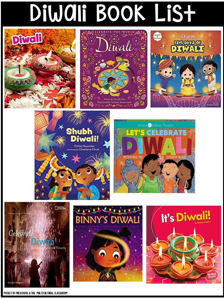 Diwali book list for preschool, pre-k, and kindergarten - circle time and read aloud books
