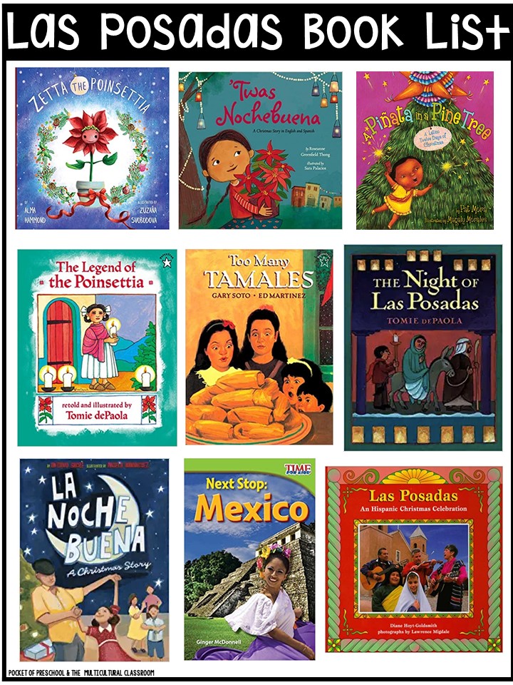 Las Posadas book list for preschool, pre-k, and kindergarten - circle time and read aloud books