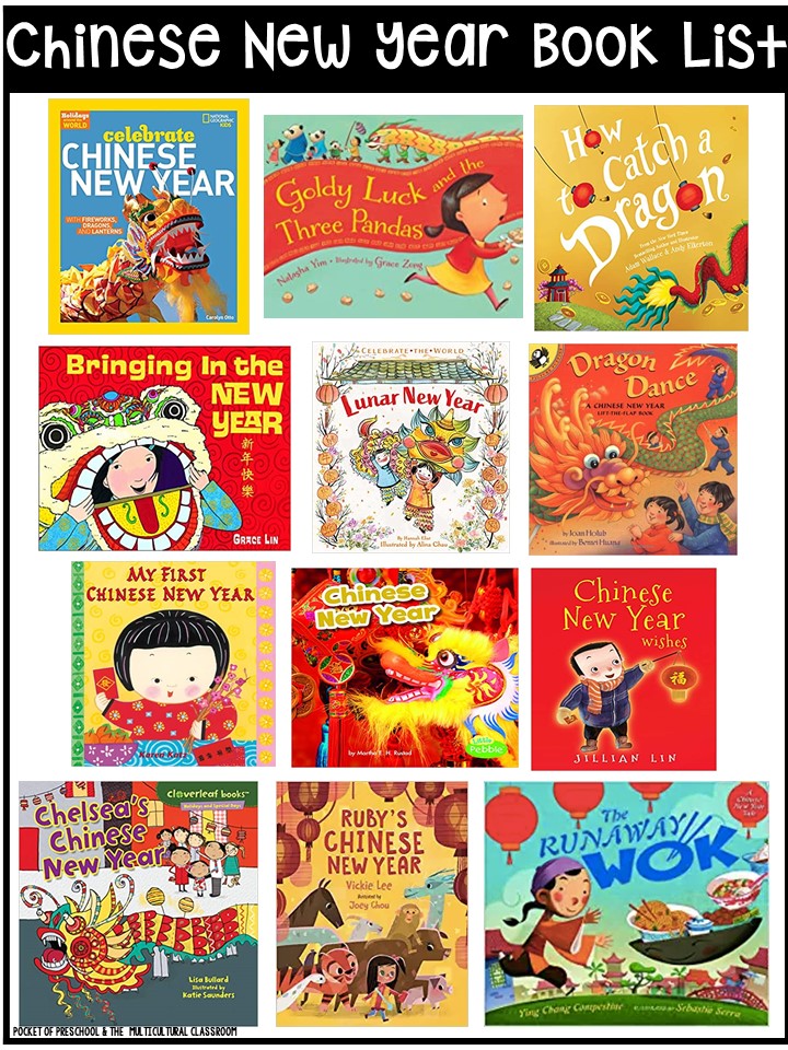 Lunar Chinese New Year book list for preschool, pre-k, and kindergarten - circle time and read aloud books