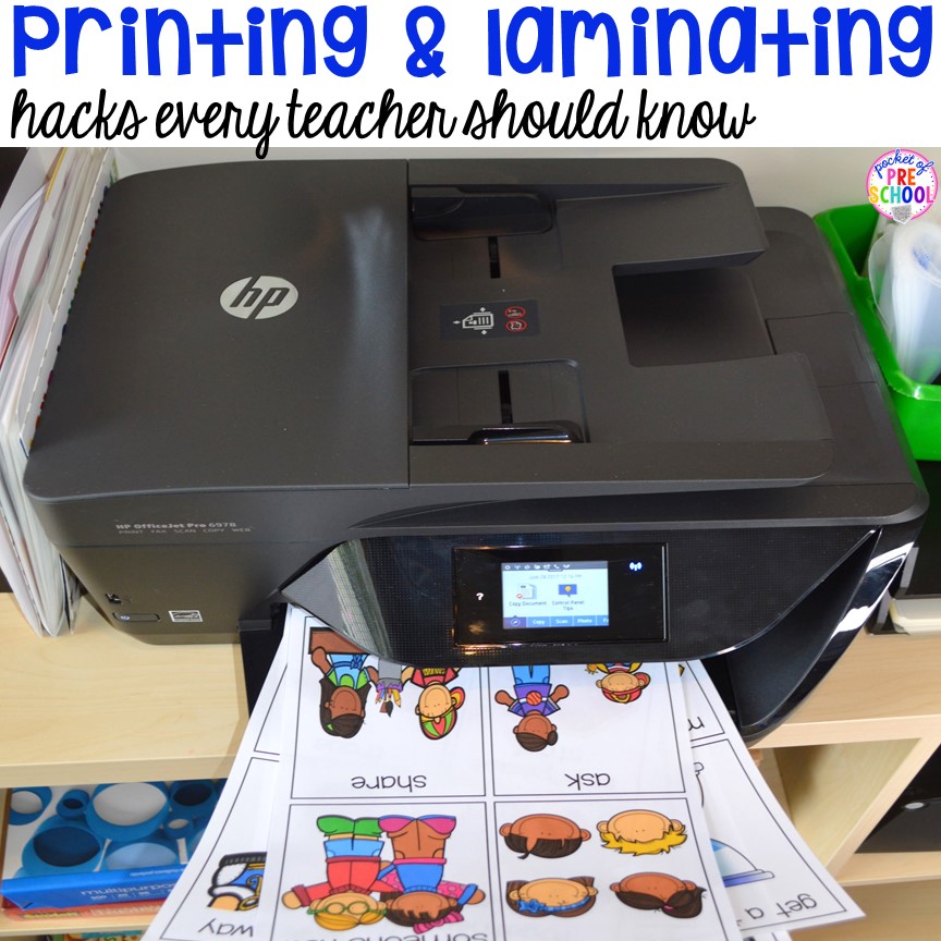 Printing and laminating hacks every teacher shoud know - How I print all the things in color.