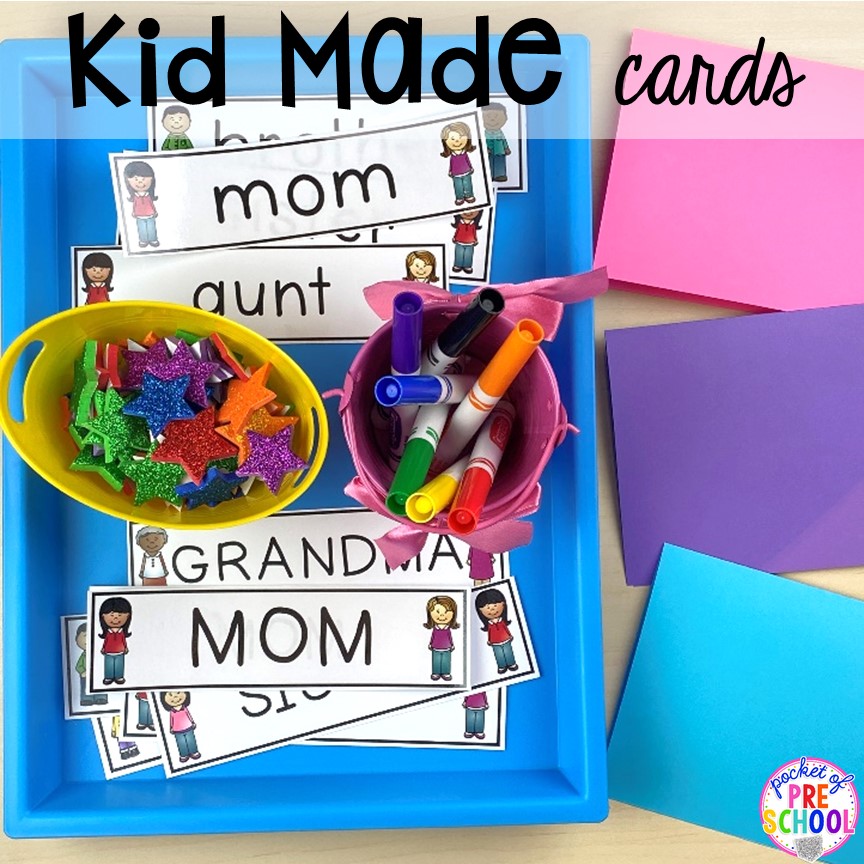 FREE family word cards to help students mcake cards for their family.