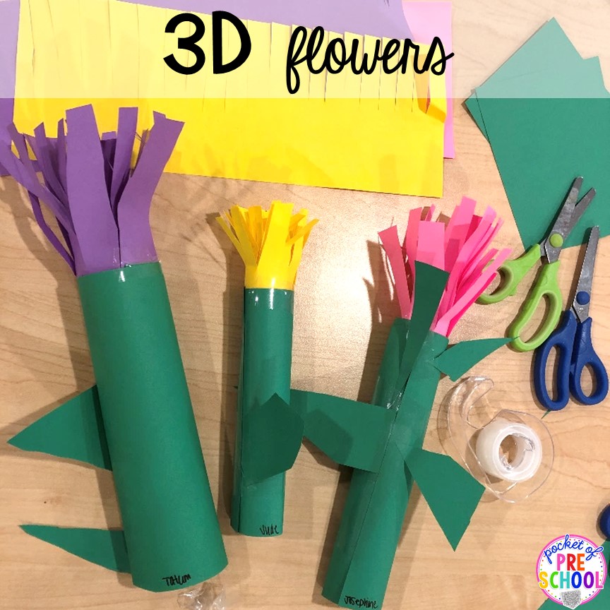 3D flowers! Muffins with Mom or Muffins in the Morning classroom event! Ideas, photos, and food so much fun. #preschool #prek #muffinswithmom #classroomevent