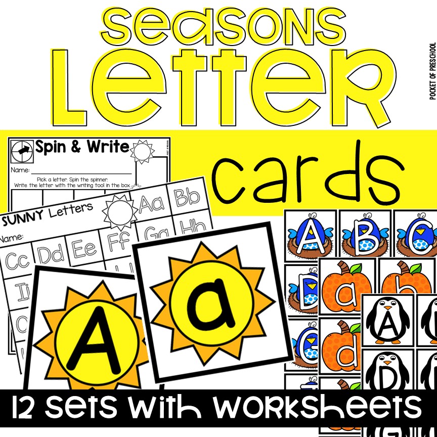 Letter cards for letter games and sensory play! Perfect for preschool, pre-k, and kindergarten.