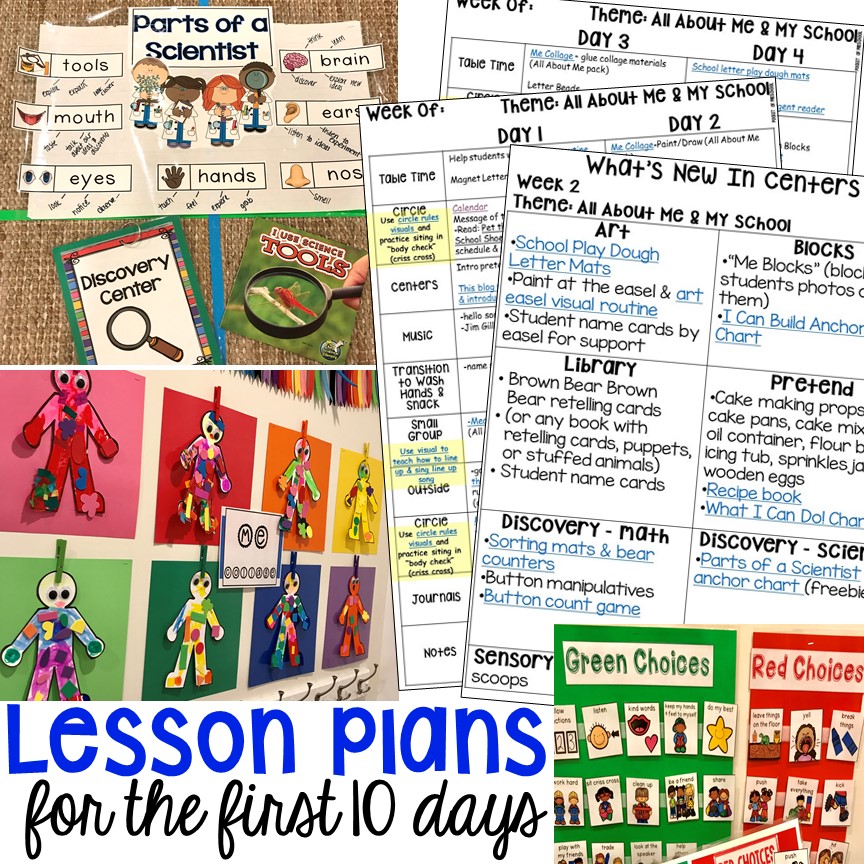 Free lesson plans for the first 10 days of school!