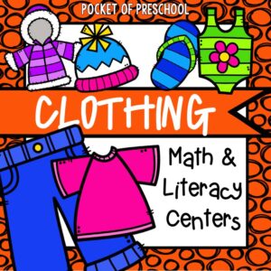 Clothing book list for preschool, pre-k, and kindergarten. The perfect resources for a clothing unit or clothing theme! #clothingunit #clothingtheme #booklist #childrensbooklist