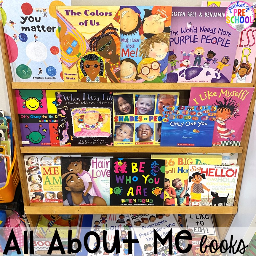 All about me theme books! All about me activities for back to school. Perfect for preschool, pre-k, or kindergarten. #allaboutme #diversity #backtoschool