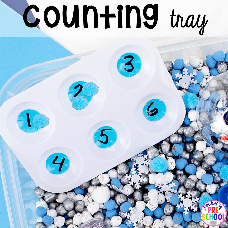 Counting using a counting tray in a sensory bin! https://test.ashleyhughes.com/how-to-dye-chickpeas-with-acrylic-paint-aka-garbanzo-beans/