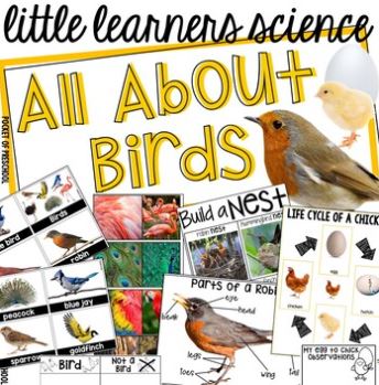 Little Learners Science Unit: All About Birds & Chickens for preschool, pre-k, and kindergarten students.
